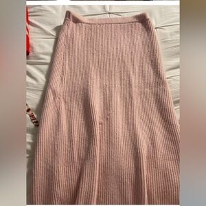 H&M Soft Pink A-Line Knit Skirt